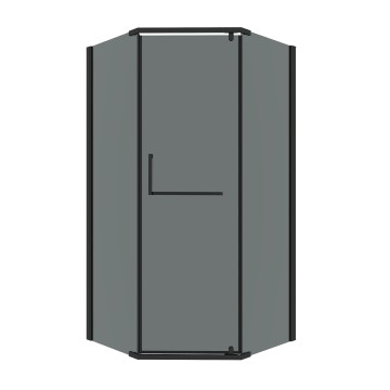 Душевое ограждение Grossman Pragma 302.K33.03.9090.21.10 (90х90х195) трапеция,распашная,черный матовый,стекло тонированное, 1 место