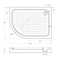 Акриловый поддон BelBagno TRAY-BB-RH-120/80-550-15-W-R