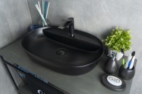 Раковина Gid Bm1346 53345 накладная черная матовая 61x41x14