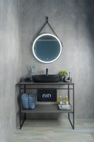 Раковина Gid Bm1346 53345 накладная черная матовая 61x41x14