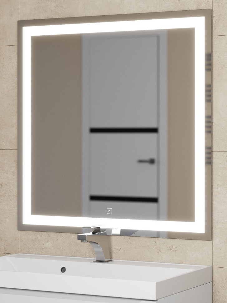 Зеркало для ванной с подсветкой Uperwood Tanos 80х80 см, квадратное, сенсор/антизапотевание/без рамы