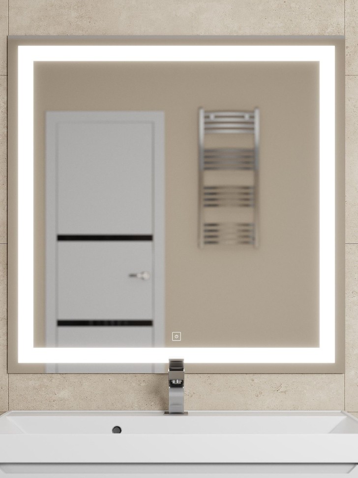 Зеркало для ванной с подсветкой Uperwood Tanos 80х80 см, квадратное, сенсор/антизапотевание/без рамы