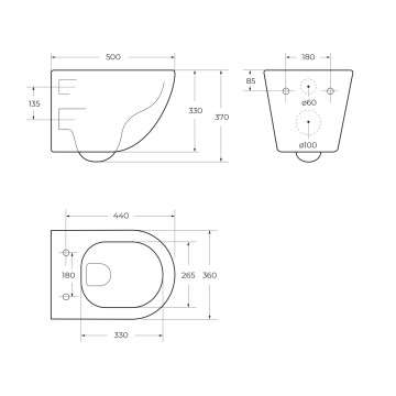 Чаша подвесного унитаза BelBagno SFERA-R BB046CH-TOR
