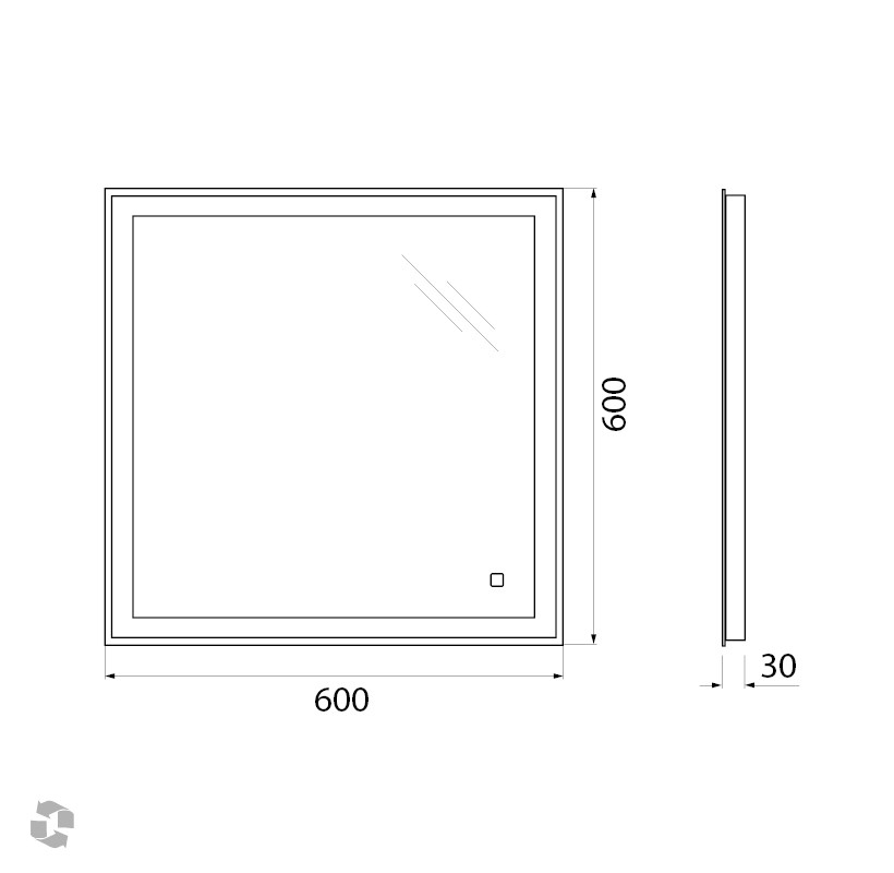 Зеркало BelBagno SPC-GRT-600-600-LED-TCH