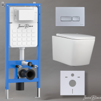 Комплект 3в1 IBERICA BLANCA инсталляция SILENCIO, унитаз TOLEDO ALTO белый, кнопка смыва ESTI-R хром матовый (IB001.TLA.234.214)