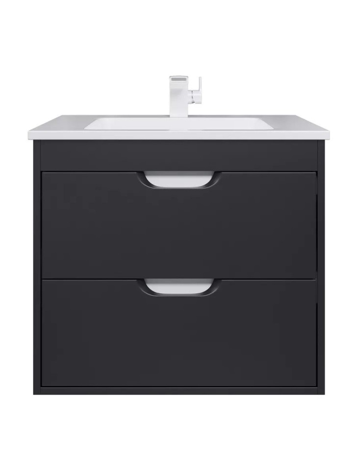 Тумба под раковину для ванной подвесная Uperwood Modul 61х44,4х55 см, чернаяатовая