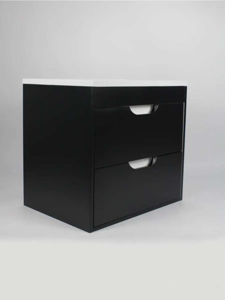 Тумба под раковину для ванной подвесная Uperwood Modul 61х44,4х55 см, чернаяатовая