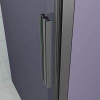 Душевая дверь Veconi Ottimo P30 GR, 800x1900, графит брашинг, стекло прозрачное