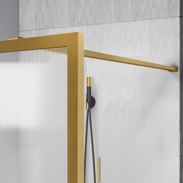 Душевая перегородка Волк-Ин (Walk-In) VSW-1HP900FLBG, 900*2000, брашированное золото, стекло рифленое