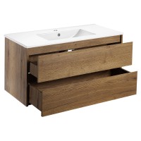 База под раковину Gio 100 подвесная, 2 выкатных ящика soft-close, T.Oak