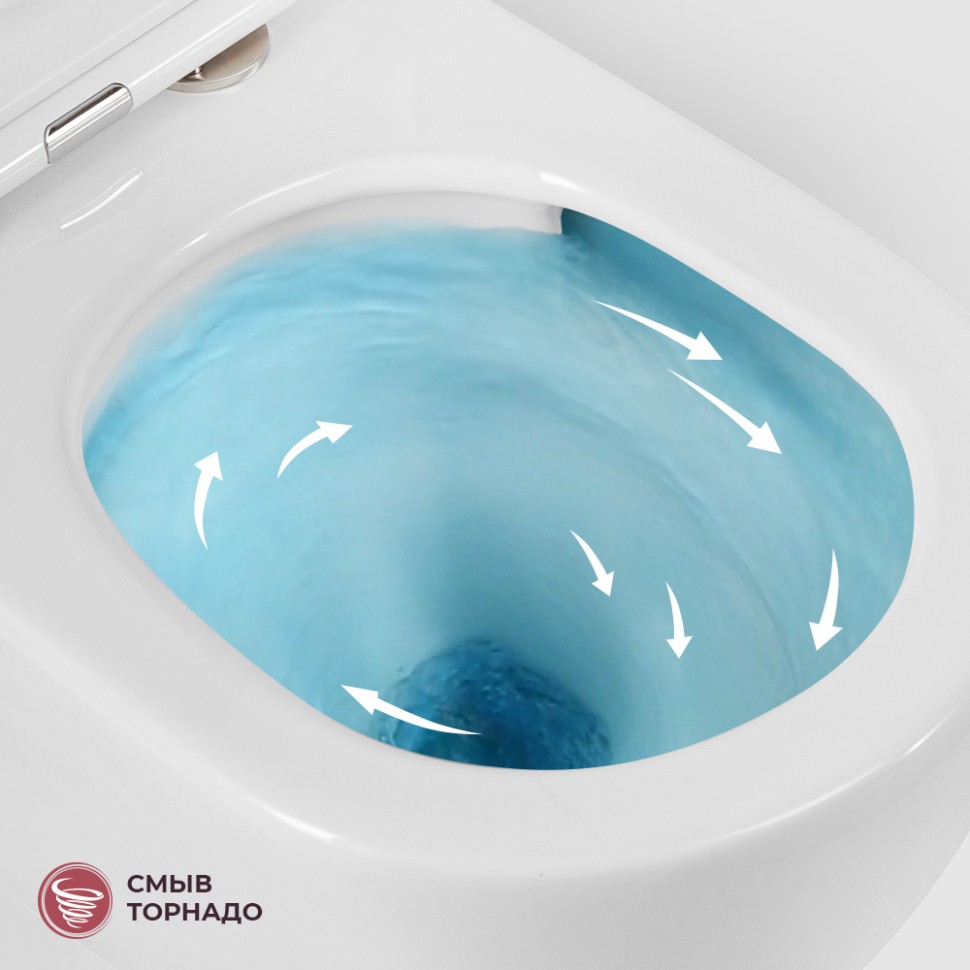 Унитаз подвесной безободковый с сиденьем CEZARES RELAX CZR-3806-53-TH-TOR/SC