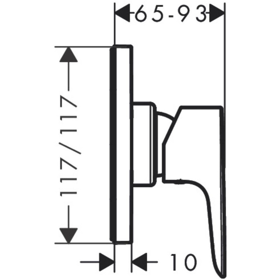 Смеситель для душа Hansgrohe Talis E 71764000 хром (внешняя часть)
