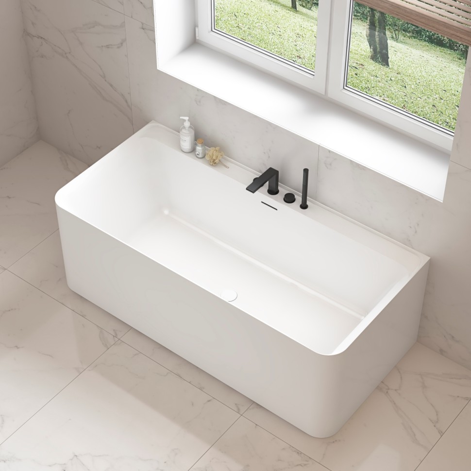 Ванна акриловая Vincea VBT-702-1700, 1700*800*585, цвет белый, щелевой перелив, слив белый