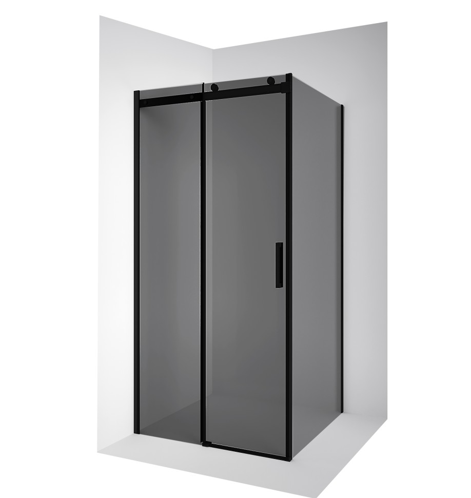 Душевое ограждение Ambassador Benefit 19022201HBB-110HBB (120х110х200) прямоугольник,черный,стекло тонированное,раздвижная,2 места