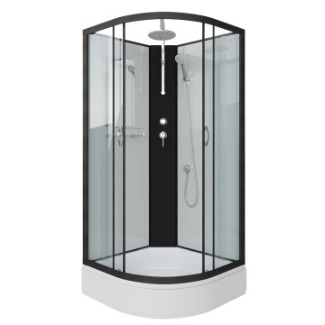 Душевая кабина Niagara Classic NG-6702-14BKT (100х100х210) средний поддон(26см),черный,стекло прозрачное,4 места
