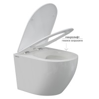 Унитаз подвесной BERGES OKUS Rimless 49 см, сиденье дюропласт, микролифт, быстросьем