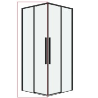 1/2 душевого ограждения Grossman Galaxy 1/2.K33.01.11.21.00 (110х195) черный матовый,стекло прозрачное, 1 место