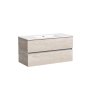 Тумба подвесная SANCOS Urban 990х450х550, c двумя ящиками оснащенными доводчиками, дуб галифакс натуральный , арт. UR100EG