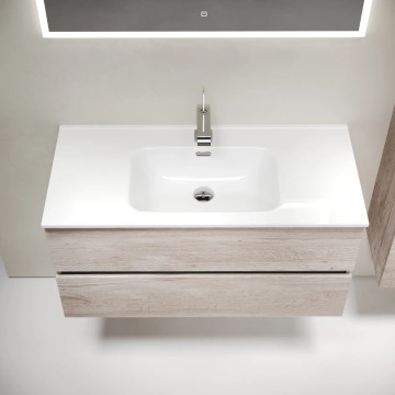 Тумба подвесная SANCOS Urban 990х450х550, c двумя ящиками оснащенными доводчиками, дуб галифакс натуральный , арт. UR100EG