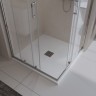 Душевой поддон из искусственного мрамора в комплекте с сифоном BelBagno UNO TRAY-MR-UNO-A-80-35-W-CR