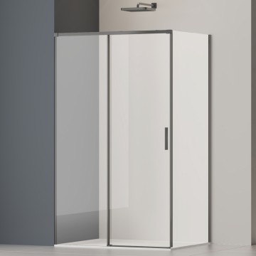 Душевой уголок Софт 2 (Soft 2) VSR-3SO29014CLGM, 1400*900, вороненая сталь, стекло прозрачное
