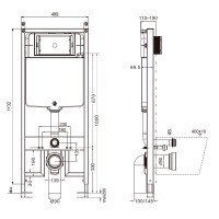 AQM4003 Система инсталляции AQUAme для унитаза Slim