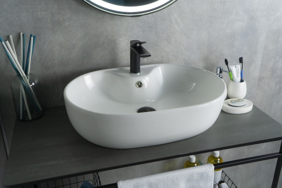 Раковина Gid N9163 51127 накладная белая 59x41x16