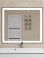 Зеркало для ванной с подсветкой Uperwood Tanos 90х80 см, прямоугольное, сенсор/антизапотевание/без рамы