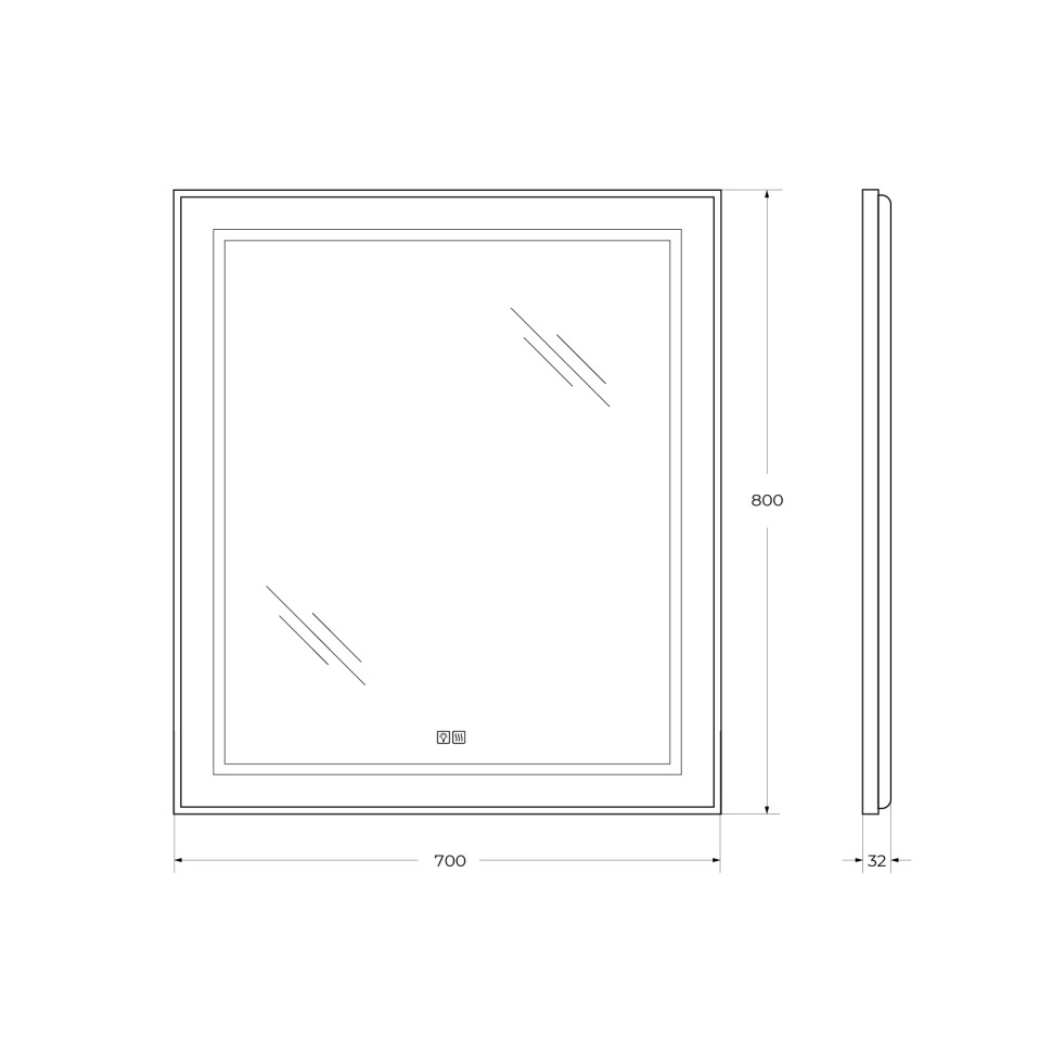 Зеркало BelBagno SPC-KRAFT-700-800-LED-TCH-WARM