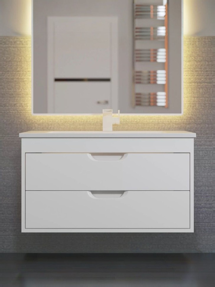 Тумба под раковину для ванной подвесная Uperwood Modul 75х44,4х55 см, белаяатовая