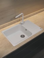 Кухонная мойка из искусственного камня Uperwood UPD-400, прямоугольная, цвет туман