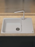 Кухонная мойка из искусственного камня Uperwood UPD-400, прямоугольная, цвет туман