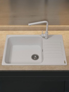 Кухонная мойка из искусственного камня Uperwood UPD-400, прямоугольная, цвет туман