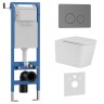 Комплект 3в1 IBERICA BLANCA инсталляция SILENCIO MINI, унитаз TOLEDO ALTO белый, кнопка смыва INOX-О вороненая сталь (IB.001M.TLA.231.8180)