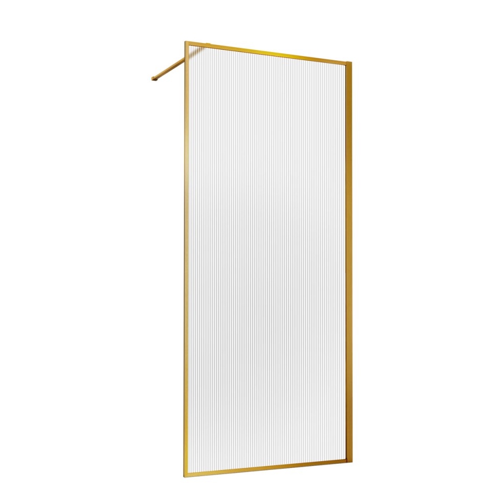 Душевая перегородка Walk-In VSW-1HP100FLBG, 1000*2000, брашированное золото, стекло рифленое
