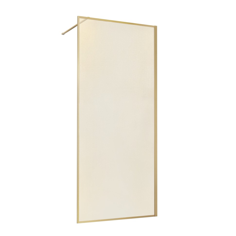 Душевая перегородка Walk-In VSW-1HP120GWBG, 1200*2000,браш.золото, стекло ламинир. с золотыми нитями