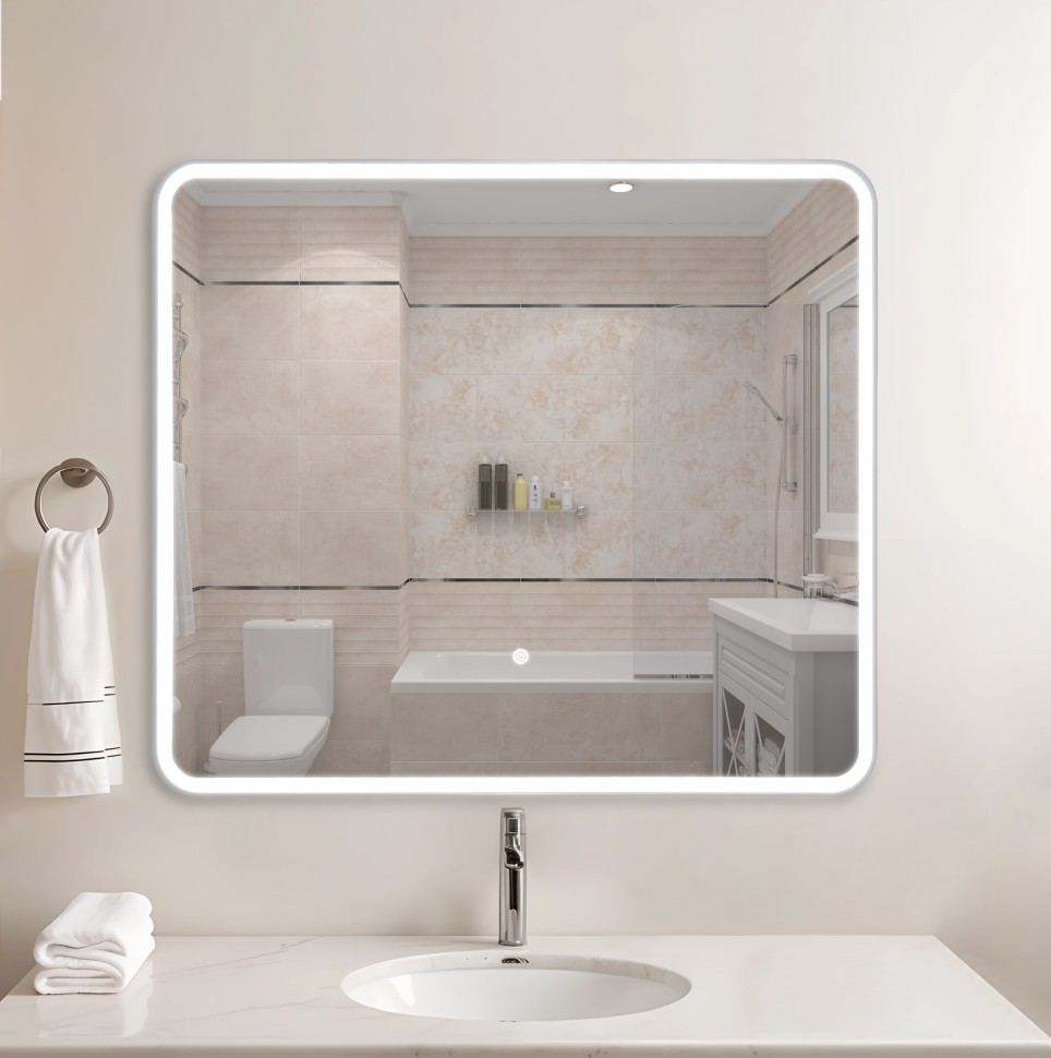 Зеркало LED OTTIMO Bali New 800x700 c сенсорным выключателем и диммером