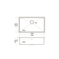 Кухонная мойка Omoikiri Taki 74-U/IF-GM нерж. сталь/вороненая сталь