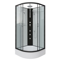 Душевая кабина Niagara Classic NG-6702-14BKTG (100х100х210) средний поддон(26см),черный,стекло прозрачное,4 места