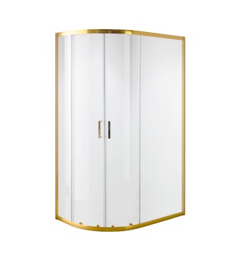 Душевое ограждение Niagara Nova NG-6421-08GOLD (120х80х195) асимметрия,золото,двери раздвижные,стекло прозрачное,1место