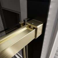 Душевой угол Veconi Premium Trento PTC-SP-40G, 1200х900x2000, брашированное золото, стекло прозрачное