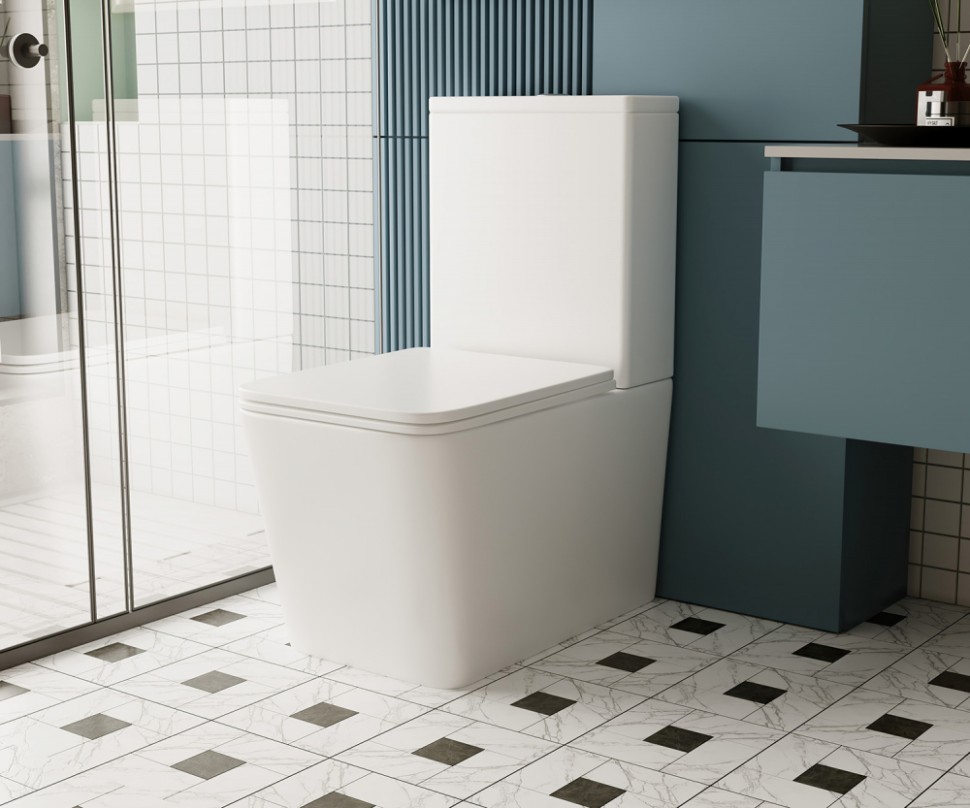 Унитаз ABBER Rechteck AC1210 компакт белый, безободковый