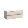Тумба подвесная SANCOS Urban 1190х450х550, c двумя ящиками оснащенными доводчиками, дуб галифакс натуральный , арт. UR120-1EG