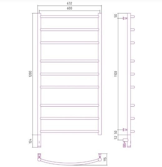 Галант 3.0 1200х600 МЭМ левый (сталь)