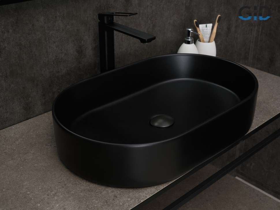 Раковина Gid Bm1479 53354 накладная черная матовая 61x38.5x12
