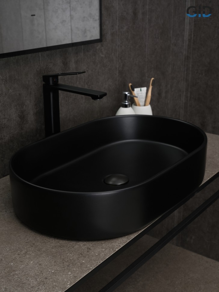 Раковина Gid Bm1479 53354 накладная черная матовая 61x38.5x12