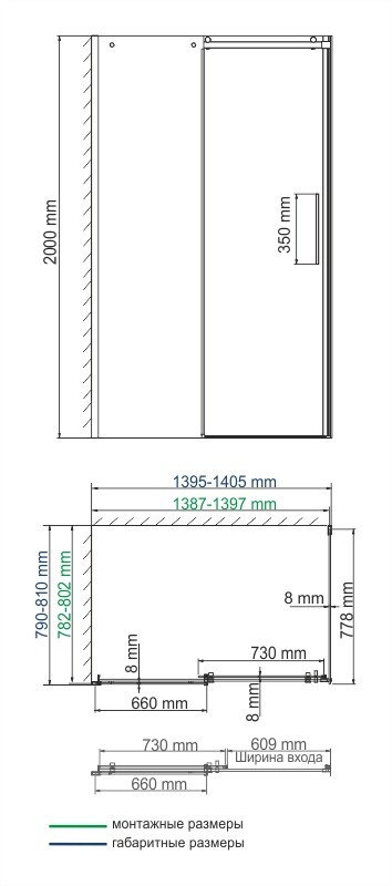 Динкель (Dinkel) 58R35 Душевой уголок  