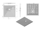 Поддон для душа из искусственного камня VST-4SR9090G, 900*900*25, серый