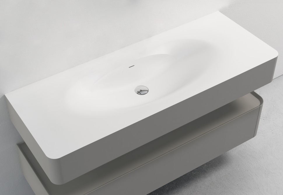 База под раковину Vincea  Caprise 1200 подвесная, 1 выкатной ящик soft close, светло-серый матовый