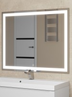 Зеркало для ванной с подсветкой Uperwood Tanos 100х80 см, прямоугольное, сенсор/антизапотевание/без рамы